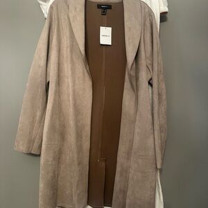 Forever 21 Taupe Faux Suede Trench Coat